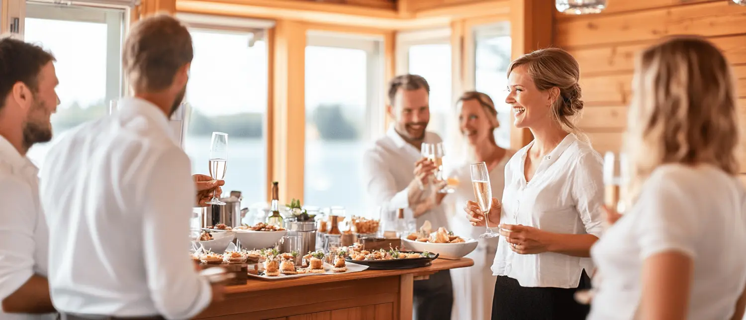 Kleine Feier mit Sekt und Fingerfood