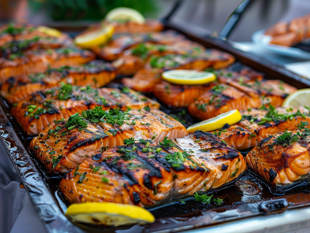 Gegrilltes Lachsfilet