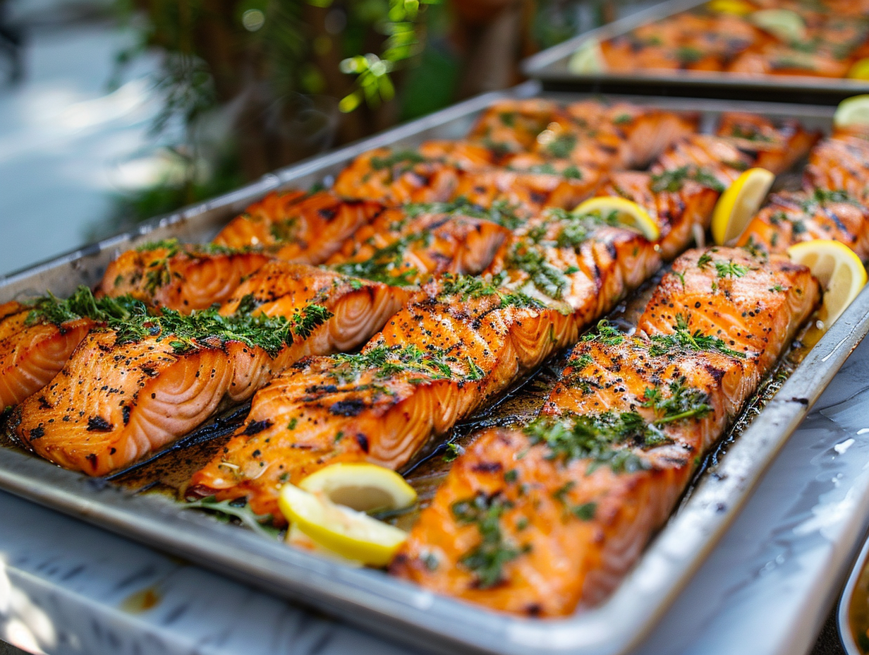 Gegrilltes Lachsfilet