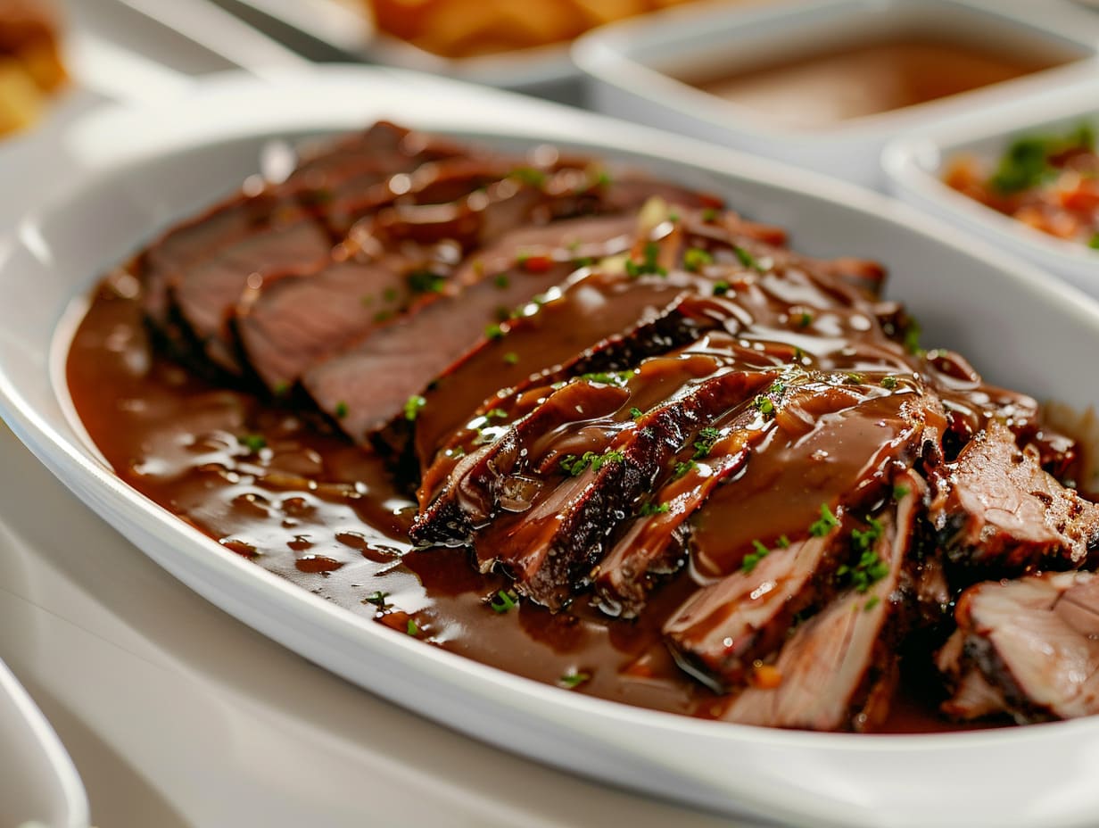 Rinderbraten mit Bratensauce