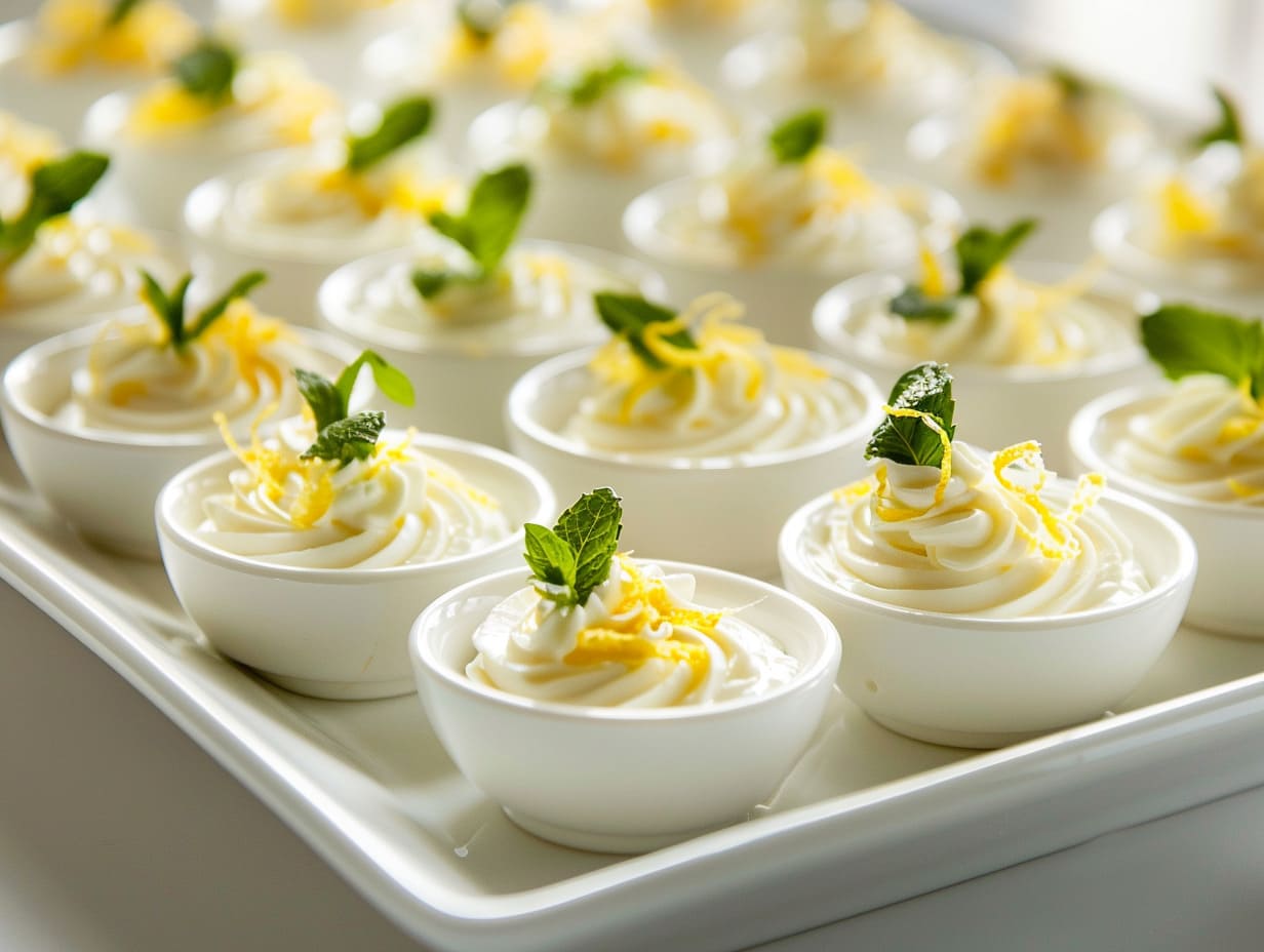 Zitronen-Minz-Quark – erfrischendes Dessert mit Zitronenquark und Minze für Buffets und Sommer-Caterings