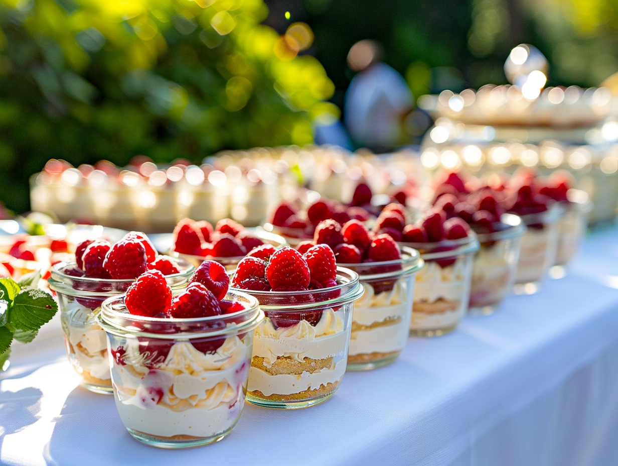 Mascarponecreme mit Himbeeren