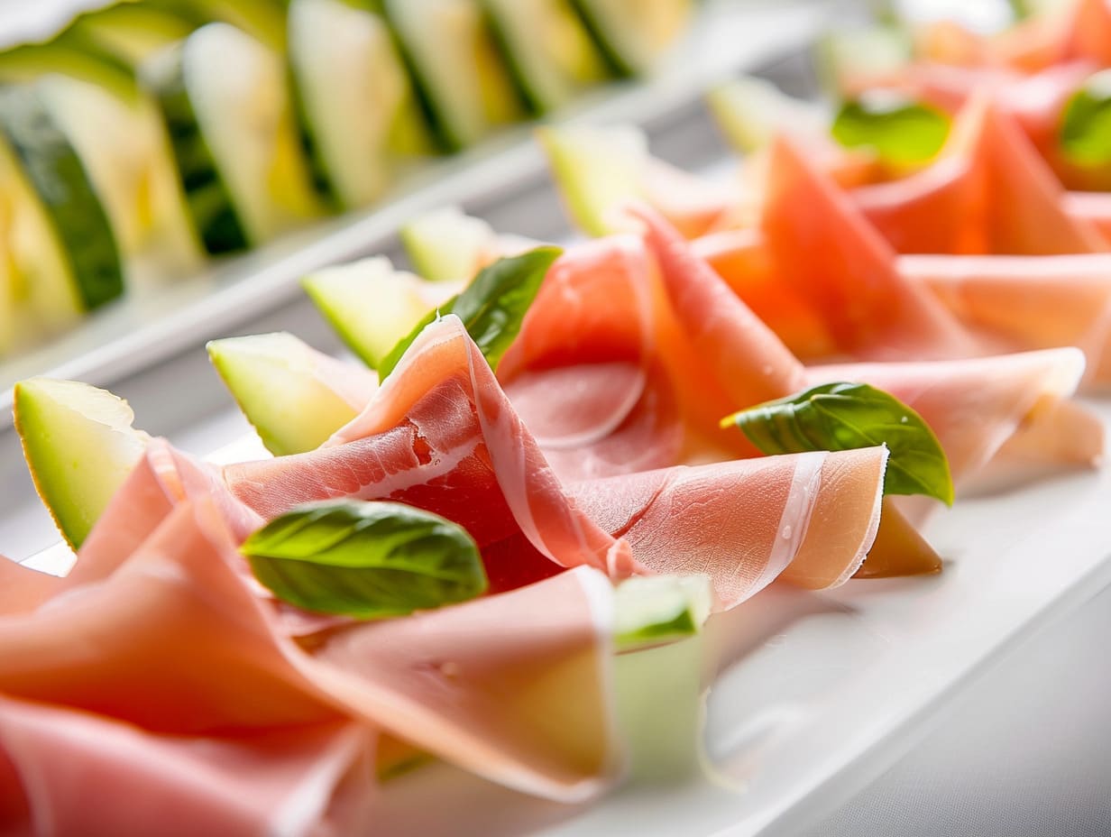 Süße Honigmelone mit würzigem Parmaschinken
