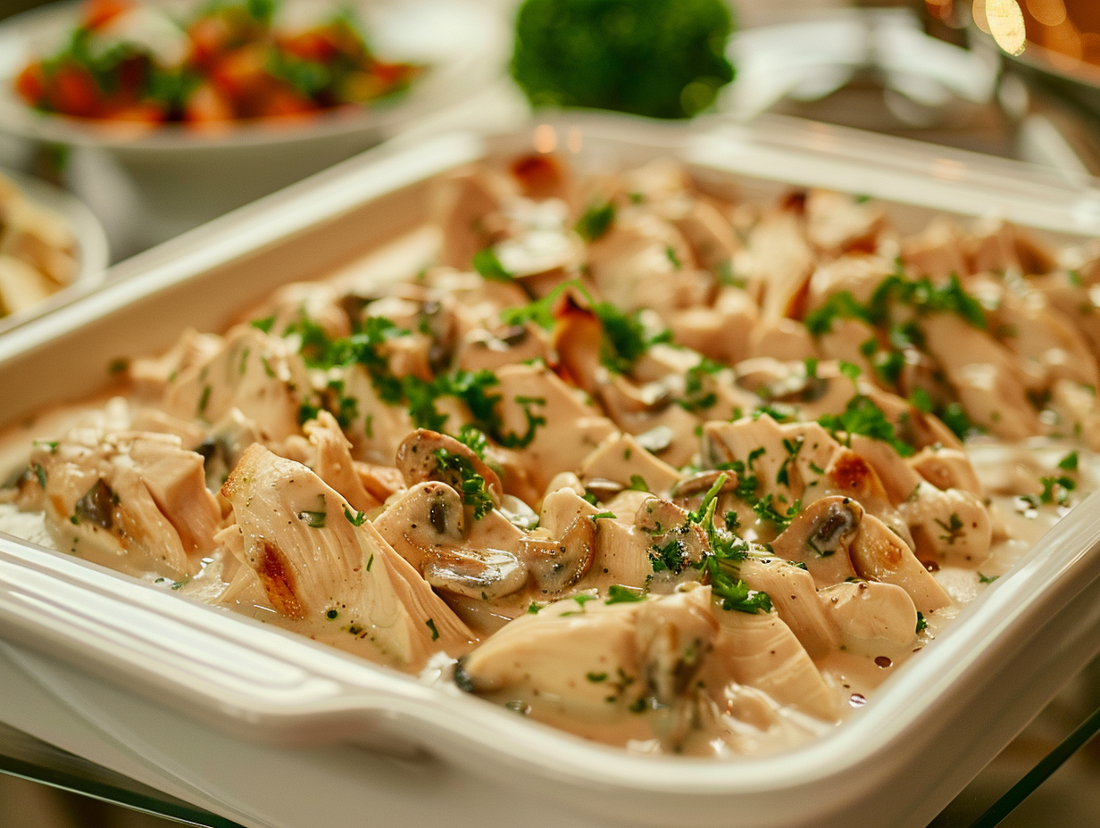 Hähnchengeschnetzeltes mit Champignon-Rahm-Sauce
