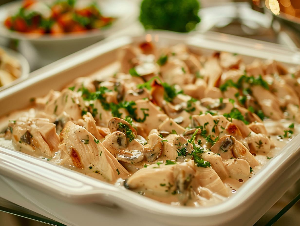 Hähnchengeschnetzeltes mit Champignon-Rahm-Sauce