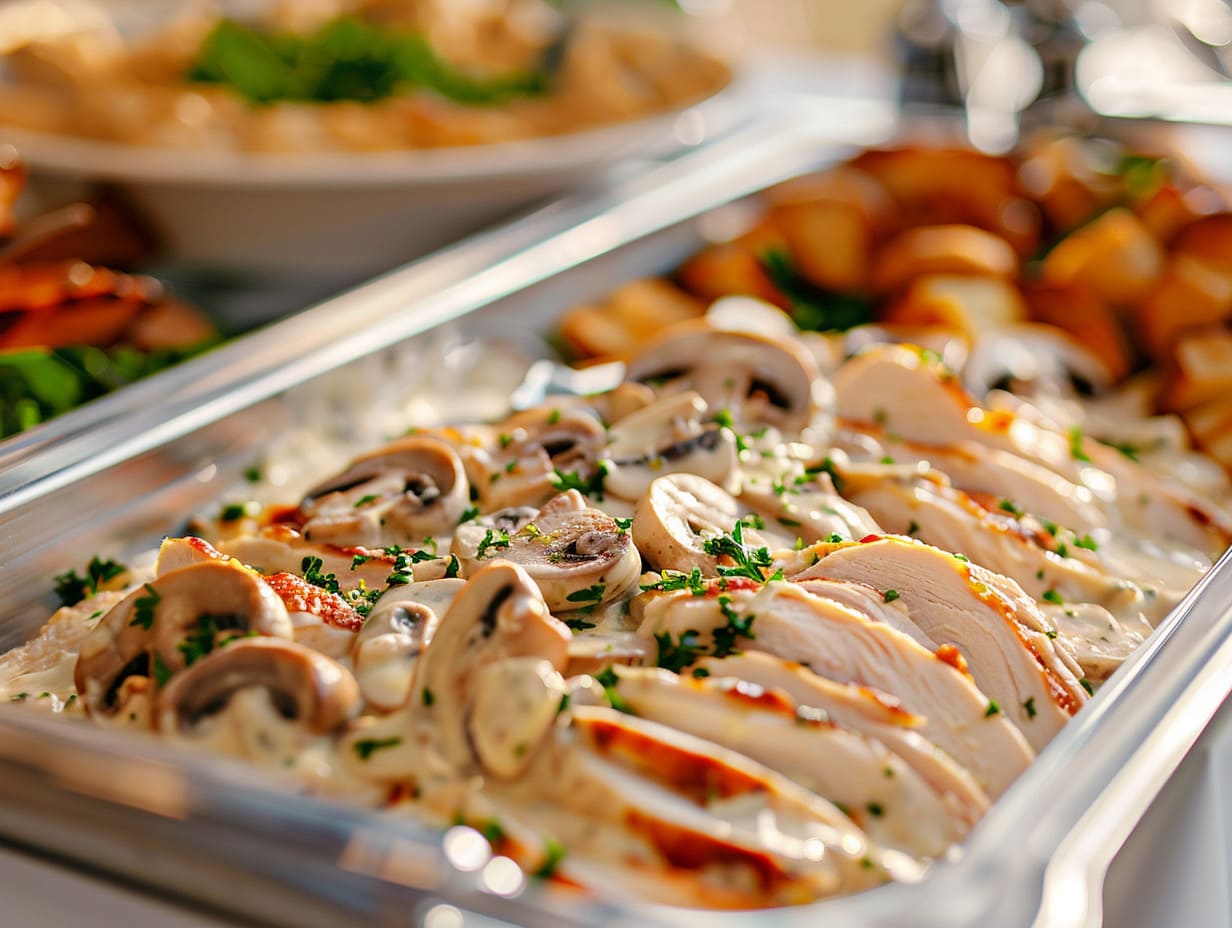 Hähnchengeschnetzeltes mit Champignon-Rahm-Sauce