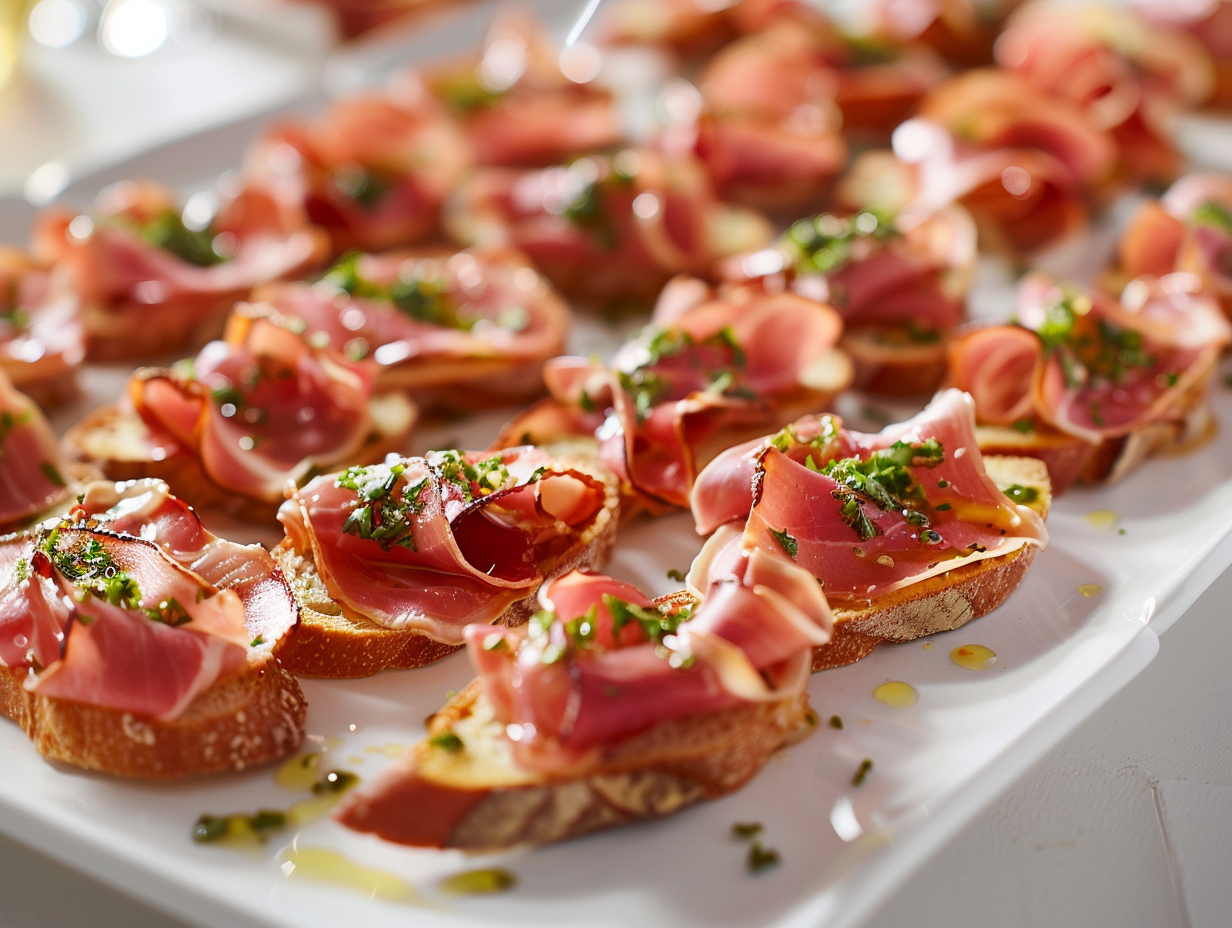 Canapés mit Serranoschinken