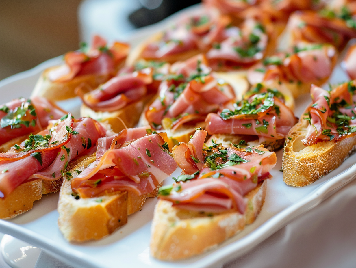 Canapés mit Serranoschinken
