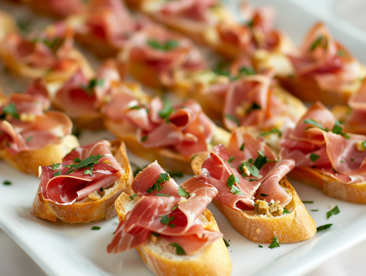 Canapés mit Serranoschinken