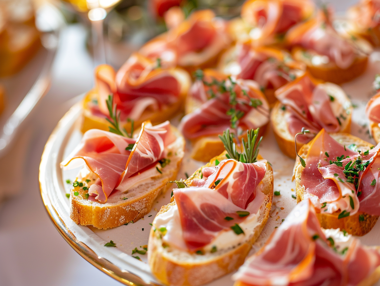 Canapés mit Serranoschinken
