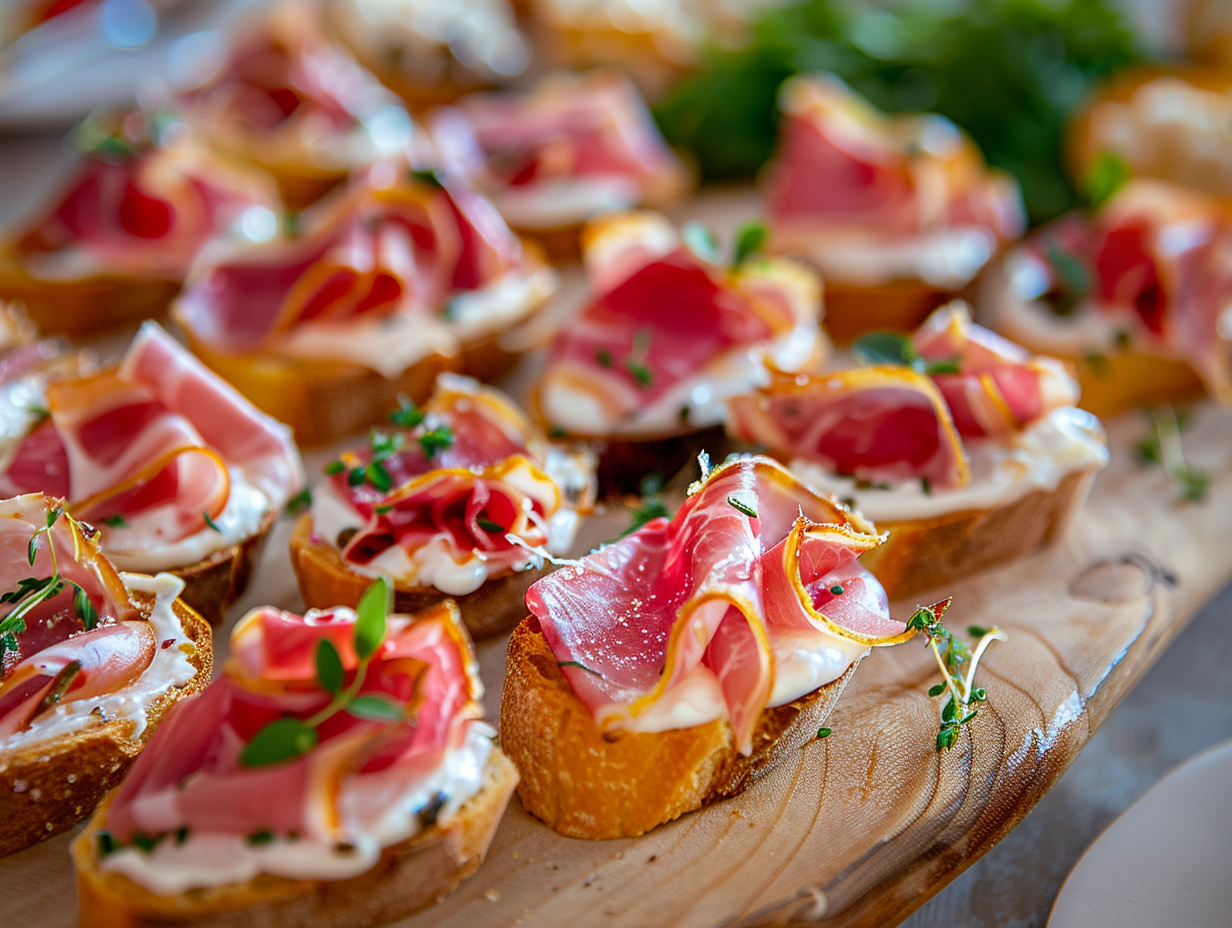 Canapés mit Serranoschinken