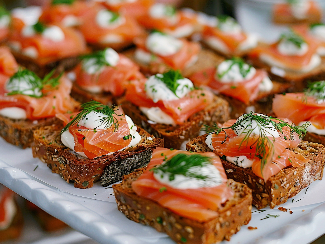 Canapés mit Räucherlachs