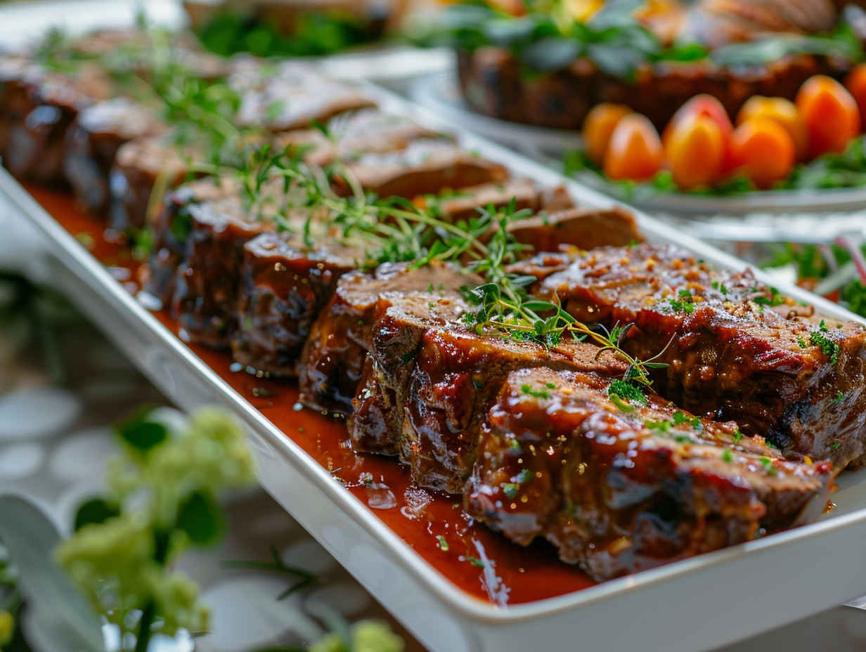 Hackbraten in dunkler Sauce