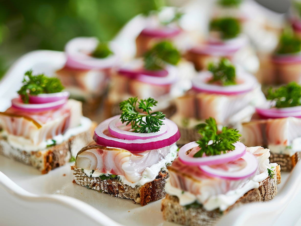 Canapés mit Matjes