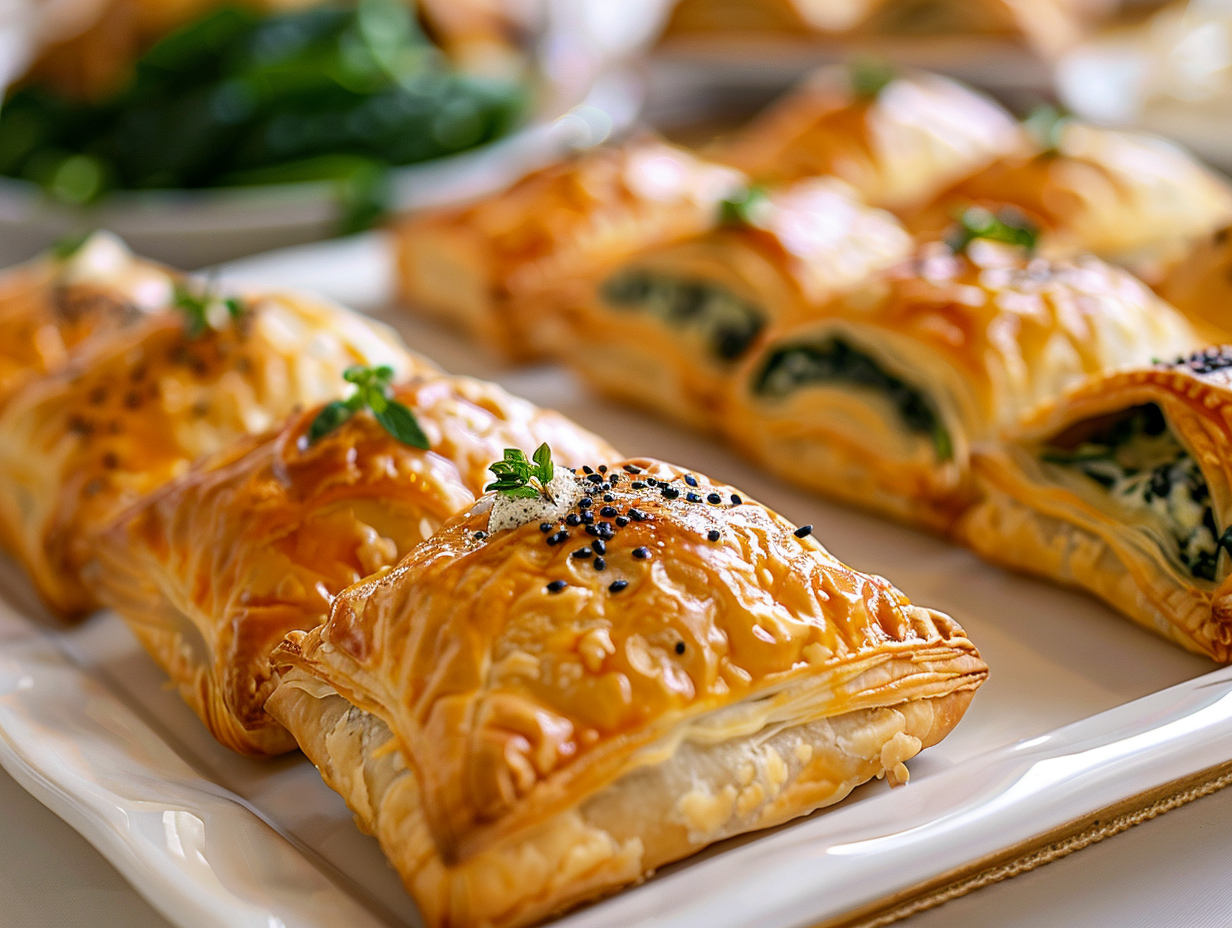 Blätterteigtaschen mit Spinat und Käse