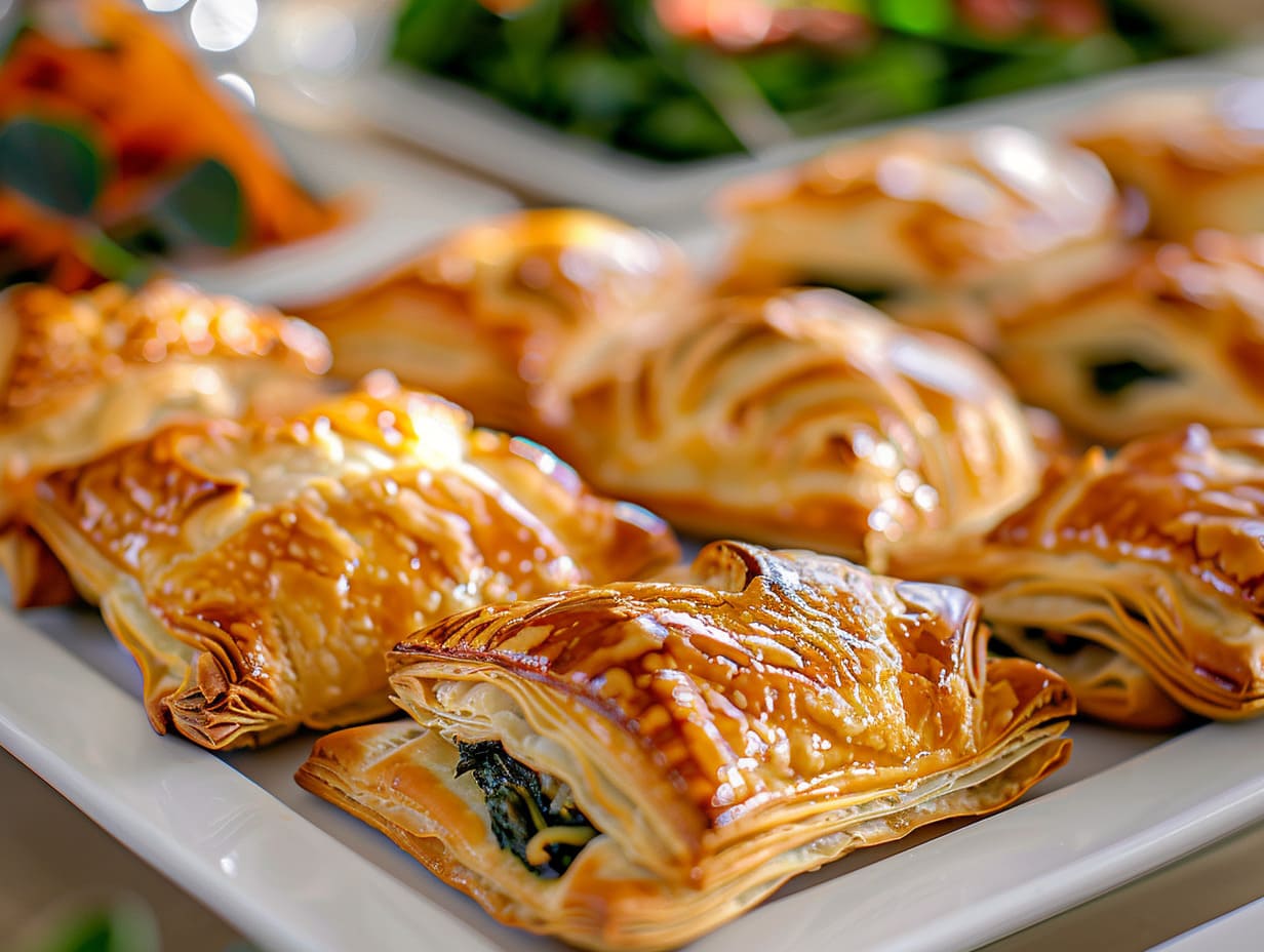 Blätterteigtaschen mit Spinat und Käse