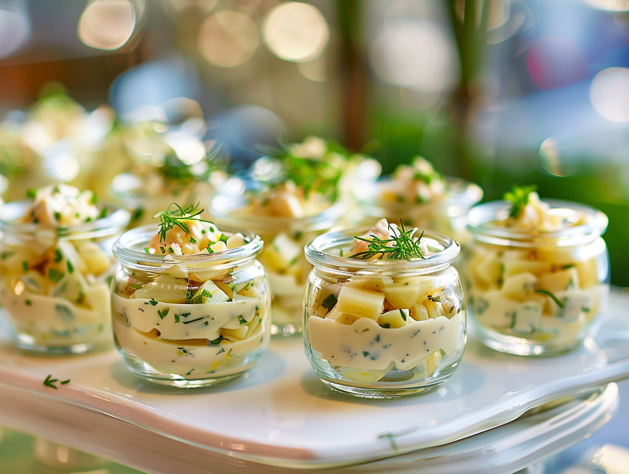 Hausgemachter Kartoffelsalat mit Ei und Mayonnaise