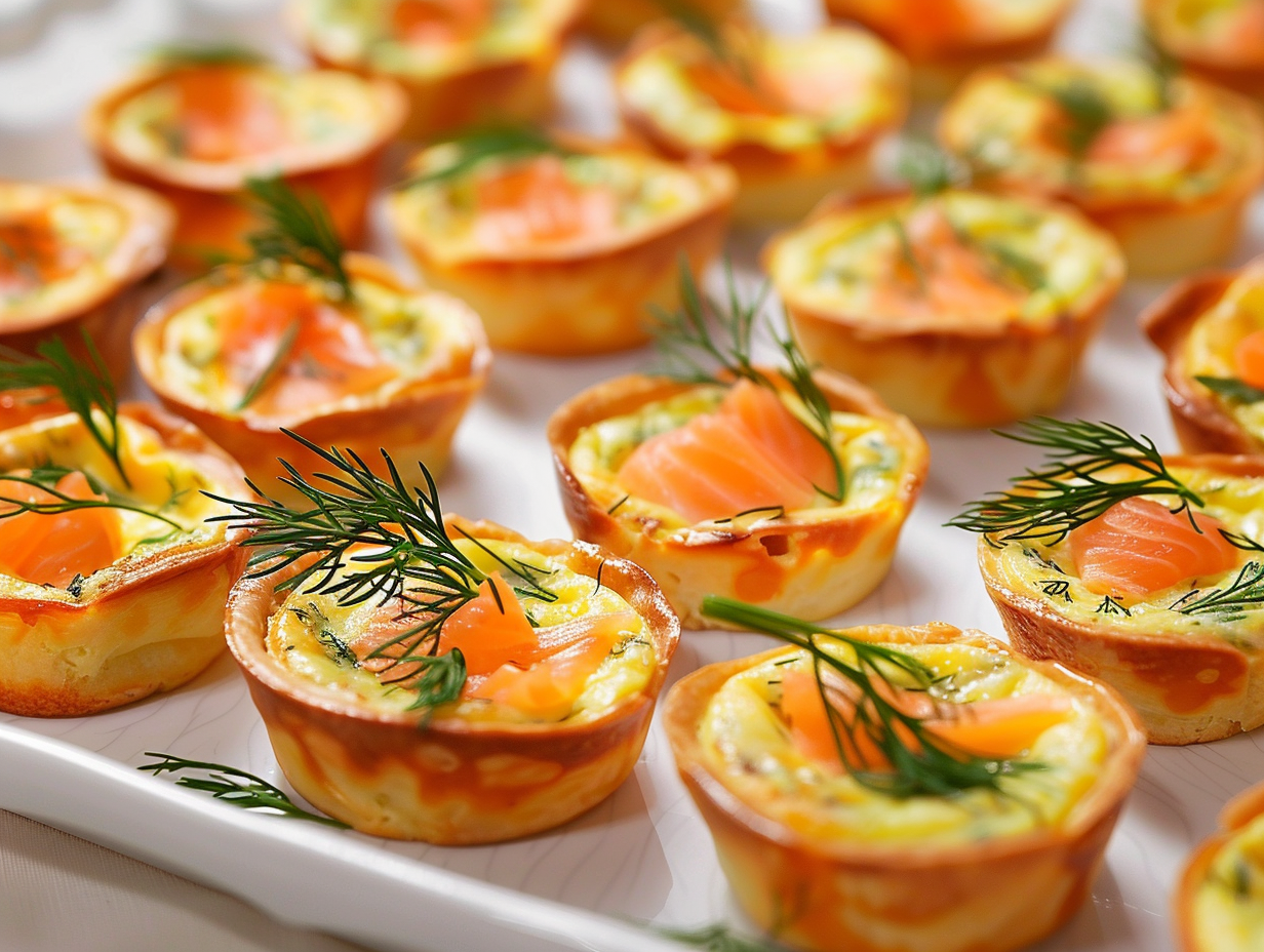 Mini-Quiche mit Lachs & Dill