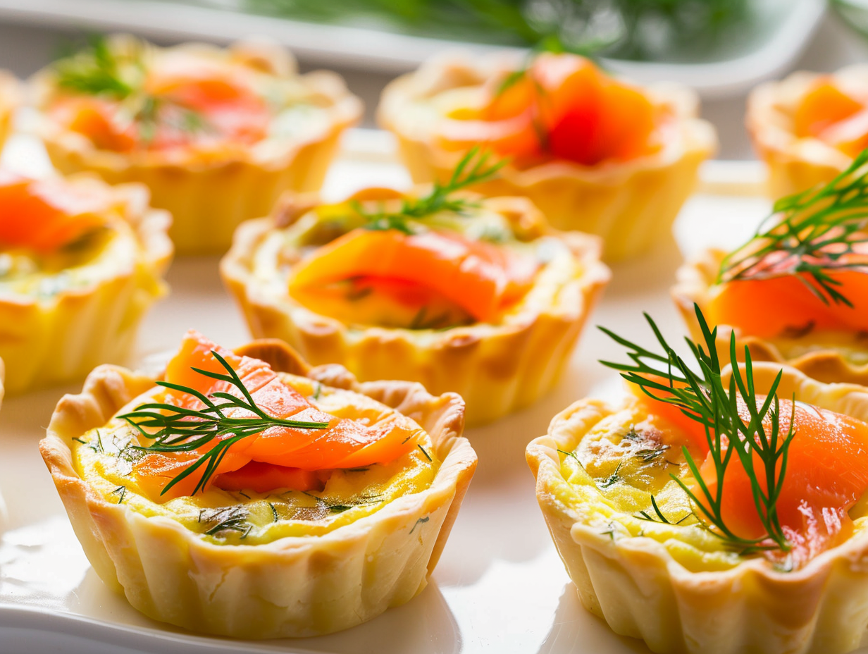 Mini-Quiche mit Lachs & Dill