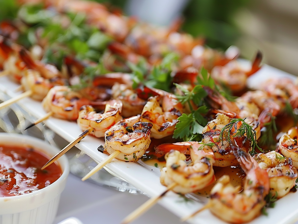 Gebratene Scampi-Spieße