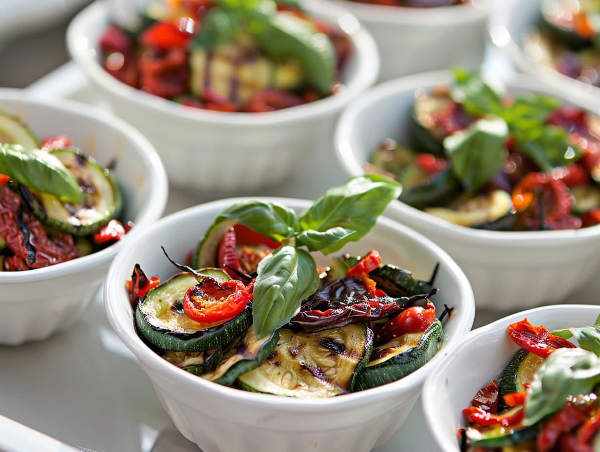 Antipasti-Salat mit gegrilltem Gemüse