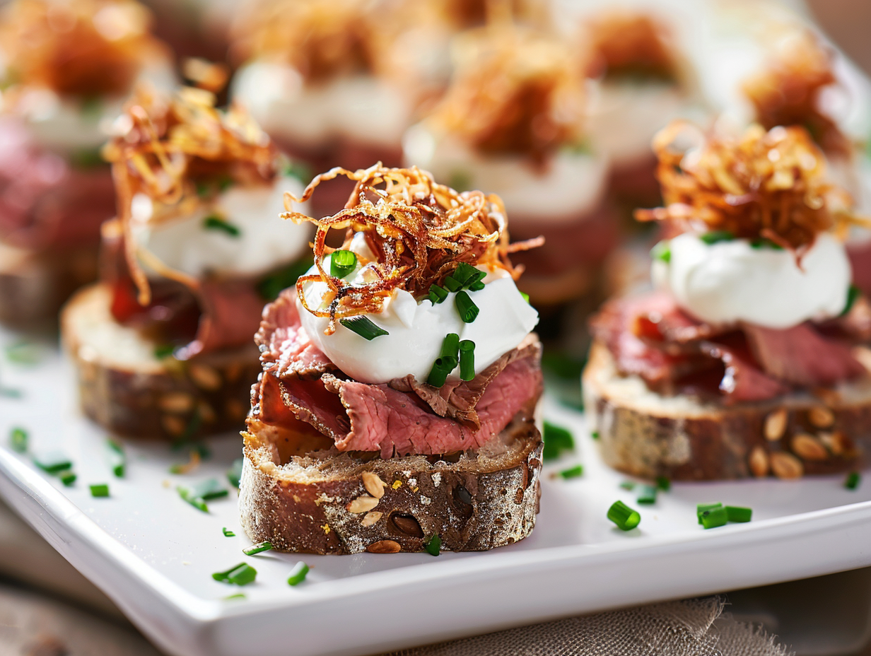 Canapés mit Roastbeef