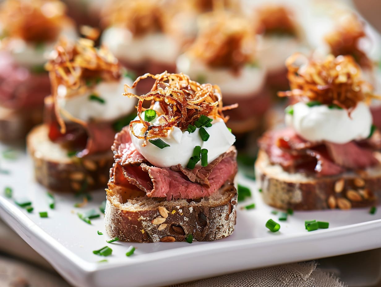 Canapés mit Roastbeef